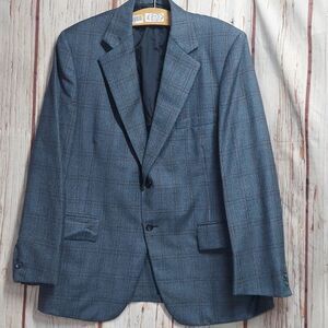 Vintage Wool Park Lane Plaid 2 Button Blazer Sports Jacket